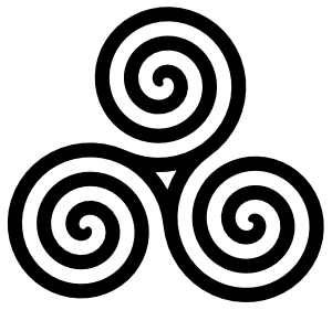 Triple Spiral Symbol Filled Clip Art