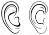 Ear Black And White Clipart Image