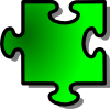Green Jigsaw Piece 4 Clip Art