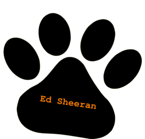 Black Pet Paw / Ed Sheeran Orange Text Clip Art