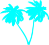 Sky Blue Palms Clip Art