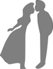 Shadow Kissing Couple Clip Art