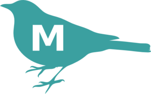 Teal Bird M Initial Clip Art