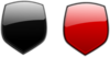 Black Red Glossy Shields Clip Art