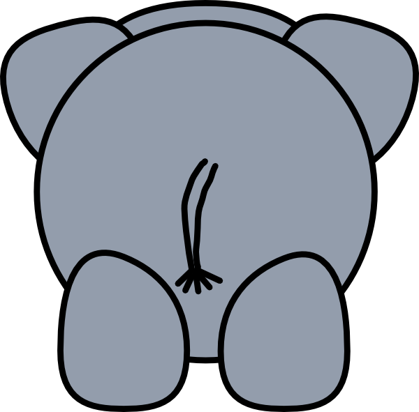 Elephant Rear Clip Clip Art at Clker.com - vector clip art online