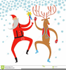 Santa Dancing Reindeer Clipart Image