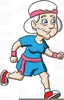 Clipart Of Old Lady Running Image