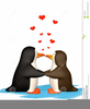 Penguins In Love Clipart Image