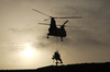 Ch-46 Lifts An Aircraft Engine Off The Flight Deck Of Uss Washington Image