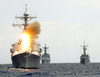 U.s. Navy Destroyer Launches An Sm-2 Missile. Image