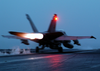 An F/a-18 Hornet Assigned To The  War Party  Of Strike Fighter Squadron Eighty Seven (vfa-87) Launches From The Flight Deck Aboard Uss Theodore Roosevelt (cvn 71). Image