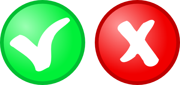 clipart green tick and red cross - photo #37