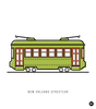 New Orleans Streetcar Clipart Image