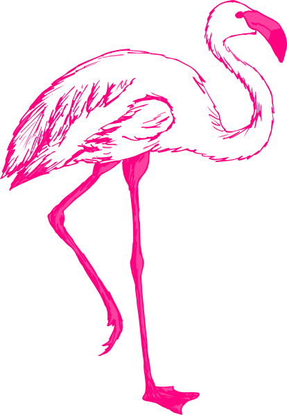 Download Pink Flamingo Outline Clip Art at Clker.com - vector clip ...