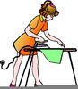 Lady Ironing Clipart Image
