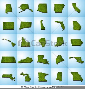 Us State Map Clipart Image