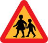 Child And Parent Crossing Road Sign Clip Art