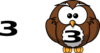 Number Owl 3 Clip Art