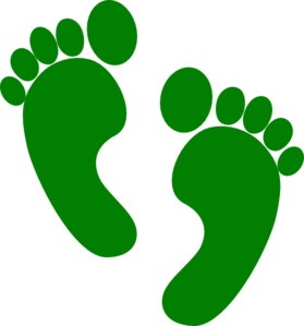 Green Feet Left Foot Forward Clip Art