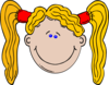 Cartoon Girl With Long Yellow Hair Clip Art