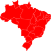 Mapa Brasil Vermelho Clip Art