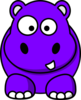 Purple Hippo  Clip Art