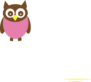 Pink Owl W/ Wings Clip Art