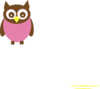 Pink Owl W/ Wings Clip Art