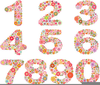 Floral Numbers Clipart Image