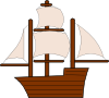 Unfurled Sailing Ship Clip Art