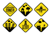 Hazard Arrows Signs Clipart Image