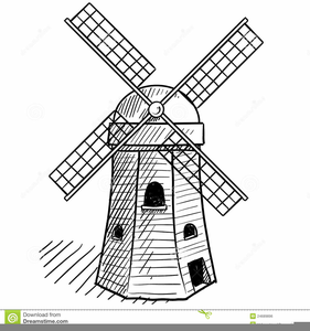 Windmill Sketch Clipart Image