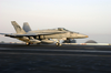 An F/a-18c Assigned To The  Golden Dragons  Of Strike Fighter Squadron One Ninety Two (vfa-192) Launches Off One Of Four Steam-powered Catapults On The Flight Deck Of Uss Kitty Hawk (cv 63). Image