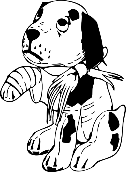 Sad Dog With A Broken Leg Clip Art at Clker.com - vector clip art