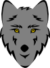 Wolf Head Stylized Clip Art