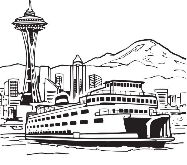 Space Needle And Ferry Clip Art at Clker.com - vector clip art online