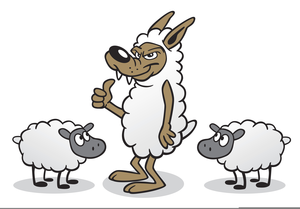 Wolf In Sheeps Clothing Clipart Image