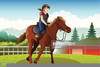 Girl Riding A Horse Clipart Image
