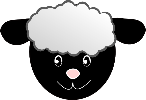 Black Happy Sheep Clip Art at Clker.com - vector clip art online