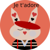 French Bunny Je T Adore Clip Art