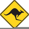 Kangaroo Crossing Sign Clipart Image