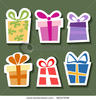 Stock Vector Abstract Gift Sticker Set Image