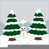 Snowy Evergreen Clipart Image