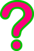 Pink/green Question Mark Clip Art