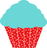 Blue And Red Polkadot Cupcake Clip Art