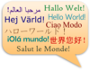 Hello, World!  In Several Languages Clip Art