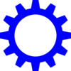Dark Blue Cog Wheel Clip Art