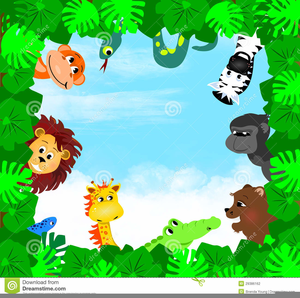 Jungle Theme Baby Shower Clipart Image