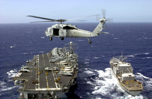 Sh-60 Sea Hawk Supporting Underway Replenishment. Image