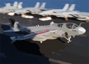 An Ea-6b Prowler Assigned To The  Shadow Hawks  Of Electronic Attack Squadron One Forty One (vaq-141) Lands On The Flight Deck Aboard The Aircraft Carrier Uss Theodore Roosevelt (cvn 71) Clip Art